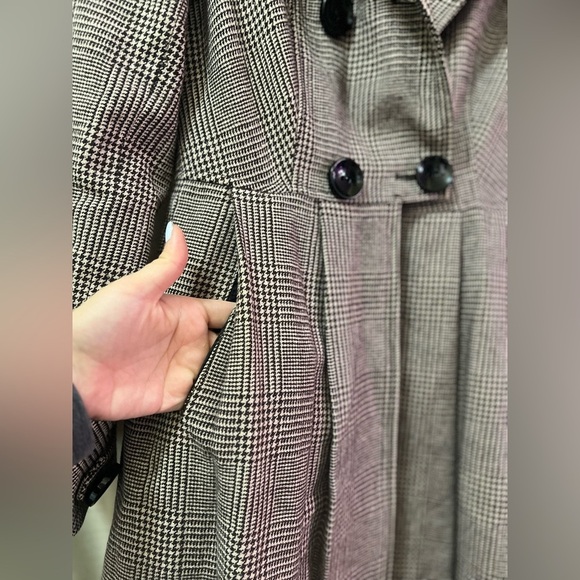⚫️ BOGO Ben Sherman Plaid Women's Wool Coat size small missing button - Picture 2 of 10